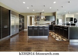 cozinha, em, repouso luxuoso