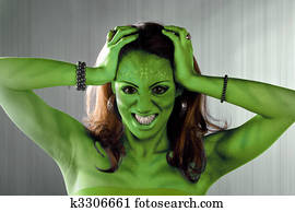 Green Alien Woman