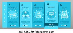 Grooming Animal Tool Onboarding Icons Set Vector Grooming Animal Tool Onboarding Icons Set Vector