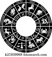 signos, sinal, horóscopo, ícones