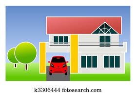 single family home with car single family home with car
