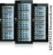 Three Servers - Server in Cabinets Three Servers - Server in Cabinets