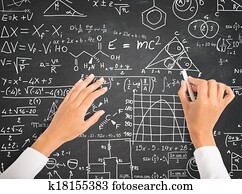 veiklība, un, matemātika, formulas, dzeršana uz vietas, chalkboard
