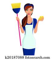 Young woman cleaner Young woman cleaner