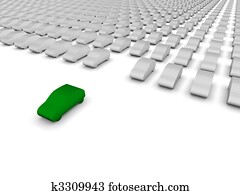 מכונית ירוקה, לעזוב, ה, חניון