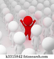 3d, pequeño, gente, -, segregar