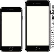 Brand new realistic mobile phone black smartphone in iphon style Brand new realistic mobile phone black smartphone in iphon style
