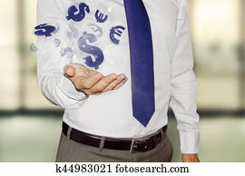 business man with currency symbols business man with currency symbols