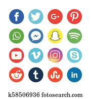 Collection of social media icons Collection of social media icons