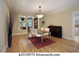 Dining room with office area