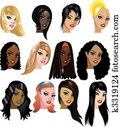 frauen gesichter, 3 frauen gesichter, 3