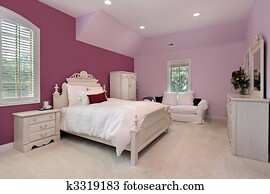 Girl's pink bedroom in luxury home Girl's pink bedroom in luxury home