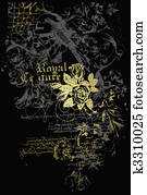 heraldic emblem with flores heraldic emblem with flores