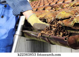 limpeza, um, chova sarjeta