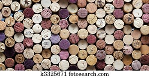 panoramic close-up of wine corks