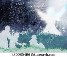 Shepherds and angel silhouette Shepherds and angel silhouette