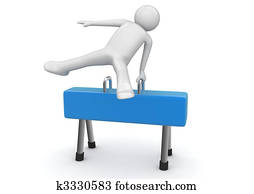 Athlete on a pommel horse Athlete on a pommel horse