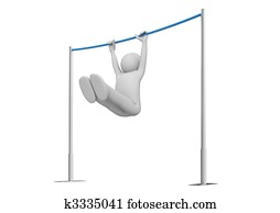 Athlete on horizontal bar Athlete on horizontal bar