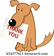 Cartoon dog with message paper Cartoon dog with message paper