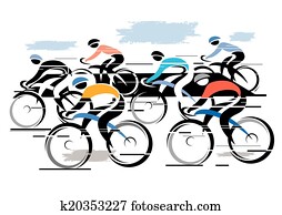 ciclo, raça, peleton