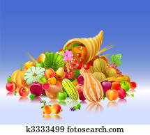 cornucopia with the fruits and vegetables cornucopia with the fruits and vegetables