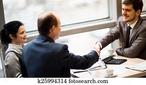 pessoas negócio, apertar mão