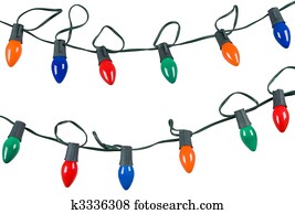 String of christmas lights isolated String of christmas lights isolated