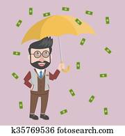 Businessman raining of money