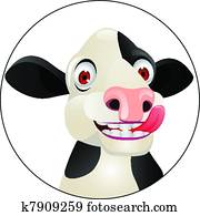Cow cartoon head Cow cartoon head