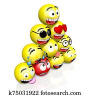 emojis/, emoticons, -, שונה, ביטויים פרצופיים, -, 3d, השבה