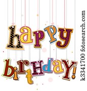 Happy Birthday Greeting On Strings Happy Birthday Greeting On Strings