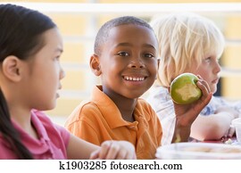 Kindergarten children eating lunch Kindergarten children eating lunch