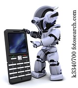 robot with smart phoine robot with smart phoine