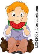 ילד אוכל, אבטיח