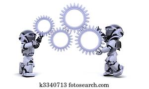 רובוט, עם, התכונן, מנגנון