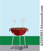 Clipart of , chef, cook, cooking, grill, bbq, people, cartoon