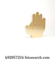 Gold Baseball glove icon isolated on white background. 3d illustration 3D render