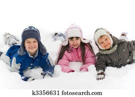Happy Kids In Snow