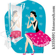 Lady doing make up Lady doing make up