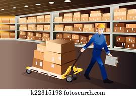 Man working in a warehouse Man working in a warehouse