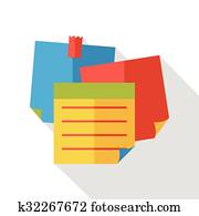 Memo paper flat icon