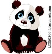 sentando, panda