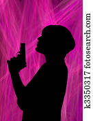 smoking gun and woman