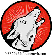 wolf howling side view wolf howling side view