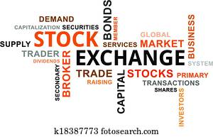 wort, wolke, -, stock market