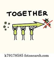 תמוך, כל אחד אחר, עטרה, וירוס, covid, 19, stickman, infographic., מתחשב, קהילה, עזור, גרפי, גזוז, art., worl, רחב, נגיפי, מקיף, affects, everyone., be, kind,, דונט, touch,, השאר, חיובי, פוסטר, דגל