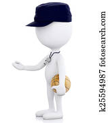 3d white basketball coach with ball. 3d white basketball coach with ball.