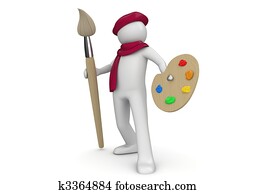 Artist with brush and palette Artist with brush and palette