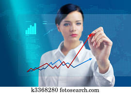 Brunette outlines chart in virtual space Brunette outlines chart in virtual space