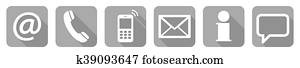 contact us six icons set contact us six icons set
